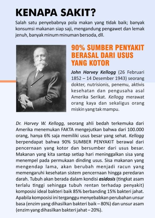 Kenapa sakit — 90% sumber penyakit dari usus kotor