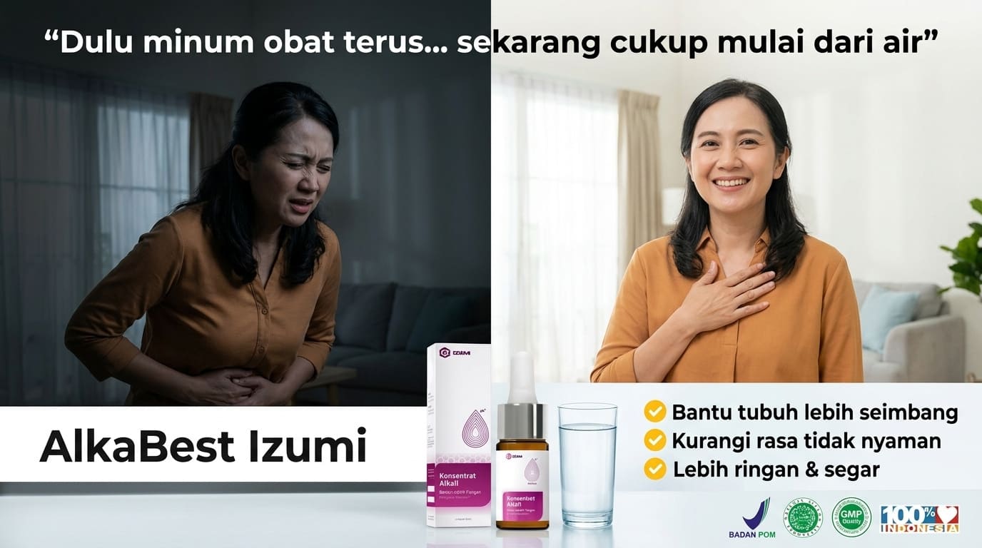Sebelum sesudah menggunakan AlkaBest Izumi — cukup mulai dari air
